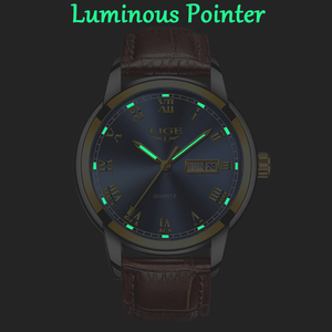 LIGE LG9846 orologi al quarzo Casual da uomo rotondi con fibbia analogica in acciaio luminoso ultima lega di moda orologio impermeabile <span class=keywords><strong>Sport</strong></span> 3BAR - Product Image 5