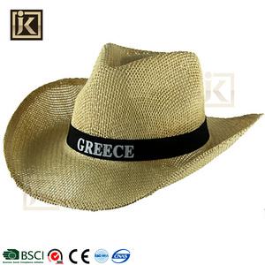 JAKIJAYI barato playa 100% sombrero de ala plana sombrero de vaquero mexicano promocional lemmy de paja sombrero de vaquero - Product Image 1