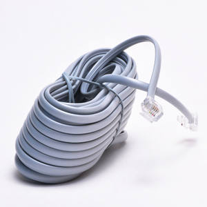 Câble téléphonique <span class=keywords><strong>RJ11</strong></span> mâle vers mâle pour modem <span class=keywords><strong>ADSL</strong></span>, 6 pieds (1,8 m), gris, haute vitesse - Product Image 1
