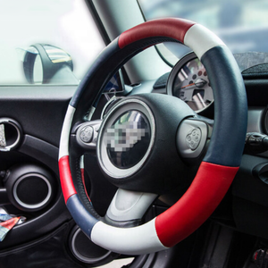 Personalizada de fábrica de dirección psiquiatra de cuero negro cubierta de la rueda de diy para mini cooper - Product Image 2