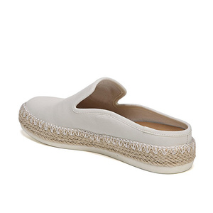 Chaussures de plein air Enfiler Espadrilles En Cuir Chaussures Décontractées Pour Femmes Mulet Talons Femmes - Product Image 4