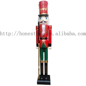120cm géant extérieur rouge bleu noël en bois <span class=keywords><strong>casse</strong></span>-<span class=keywords><strong>noisette</strong></span> soldat tenir hache décoration - Product Image 3