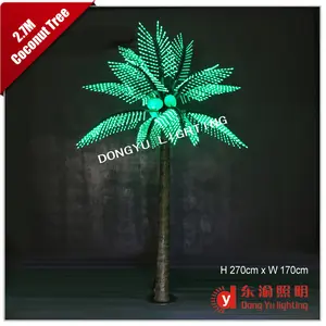 2.7 m Yapay led HINDISTAN CEVIZI ağacı işık/lamba park açık dekorasyon için led coconut palm tree işık