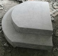 Escaliers extérieurs en granit gris massif Lowes, escalier incurvé en pierre pour porte