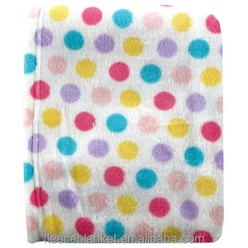 100 polyester promotionnel Bleu Treillis Impression Corail Couverture Polaire pour bébé