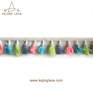 Nhiều màu Crochet tua rìa TRIM cho quần áo rèm cửa & trang trí sử dụng làm bằng polyester bông thắt nút bàn chải tua - Product Image 4