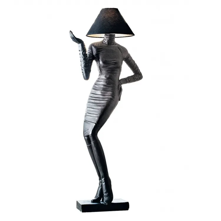 Life size bronze sexy woman sculpture floor lamp
