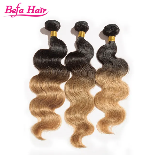 Thailandia vergine trama dei capelli bagnati e ondulati Ombre color indiano capelli umani tessere due- Tono capelli indiani remy tessere
