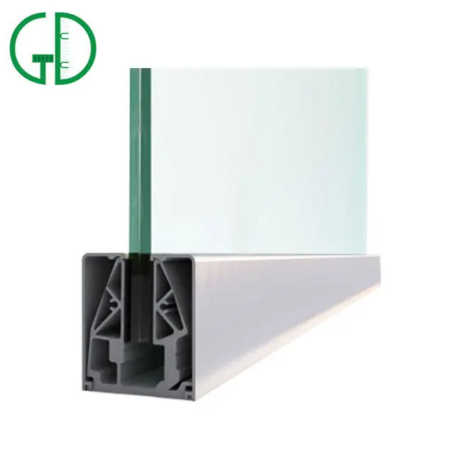 GD de cristal de aluminio de la balaustrada barandilla Precio de aluminio perfil de canal para barandilla de vidrio