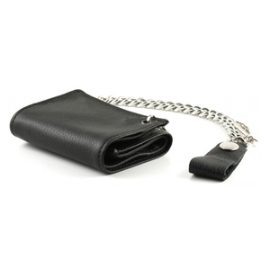 <span class=keywords><strong>Portefeuille</strong></span> à chaîne pour <span class=keywords><strong>homme</strong></span> anti-vol et anti-perte, personnalisé, avec blocage RFID, en cuir véritable, style motard, à trois volets - Product Image 2