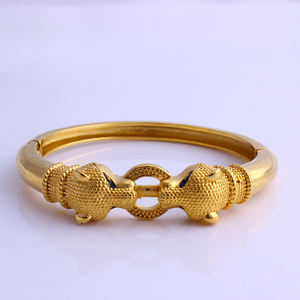 Bracelet pour <span class=keywords><strong>homme</strong></span> <span class=keywords><strong>en</strong></span> cuivre/laiton épais à motif léopard, tendance vintage, plaqué <span class=keywords><strong>or</strong></span> 18 carats, cadeau pour <span class=keywords><strong>homme</strong></span> - Product Image 2