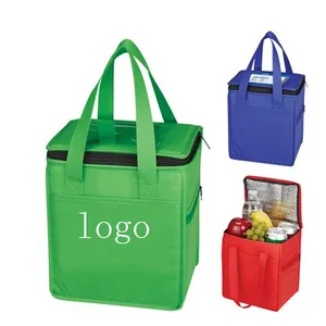 Cheap Cooler Bag Promotion Cheap Customize Logo Print Aluminium Insulated Lunch Ice Cooler Bags With Compartment