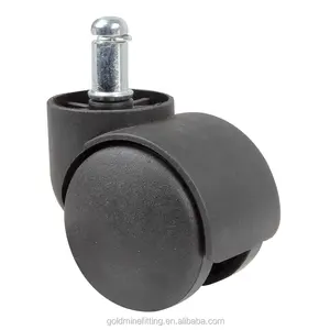 50mm Plastic Black Chair Components Chair Roller 2 inch swivel wheels for revolving chair