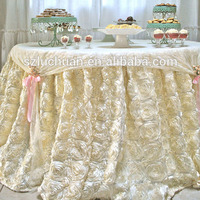 Elegante runde Taft Rosetta Tischdecke Hochzeit Tischdecke Blume Rosette Weiß Rechteckige Tischdecke