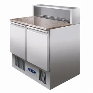 Undercounter Pizza Lemari Es/Stainless Steel Counter Top Salad Bar Chiller