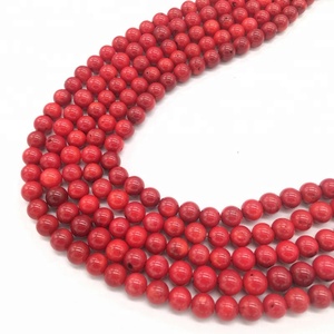 Perles de corail rouge naturel de bonne qualité, rondes, 6 mm, 8 mm, 10 mm - Product Image 4