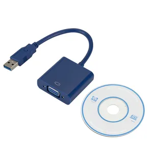 Konverter Adaptor Multidisplay USB 3.0 Ke VGA, Konverter Video Grafis Eksternal Kartu untuk Laptop DVD Player Tablet