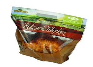 Resealable Plastic <strong>Roast</strong> Chicken <strong>Bag</strong> with Die Cut Handle and Zipper - Product Image 2