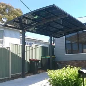 Outdoor Stalen Frame Auto Parkeerplaats Luifel Garages, Luifels & Carports Outdoor Schaduw Metalen Polycarbonaat <span class=keywords><strong>Carport</strong></span> Aluminium - Product Image 3