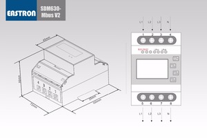 Medidor Digital Inteligente MID <span class=keywords><strong>Eastron</strong></span>, Medidor de Energía Trifásico de Alta Calidad, Medidor de Energía Multifunción con M-bus - Product Image 6