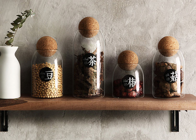 Food Storage Glass Jars Glass With Bamboo Lid Food Grade Material Glass Jar