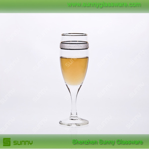 <span class=keywords><strong>la</strong></span> boca de soplado de color rojo <span class=keywords><strong>vino</strong></span> de cristal de vidrio de champagne con espiral de madre - Product Image 4