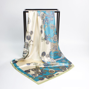 Écharpe en <span class=keywords><strong>soie</strong></span> pour femmes, motif tendance, grand <span class=keywords><strong>foulard</strong></span> carré en satin - Product Image 5