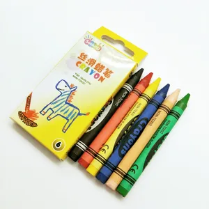 China Lieferant 6 Farbe 8,8 cm Mini Box Pack Wachs mal stift Set