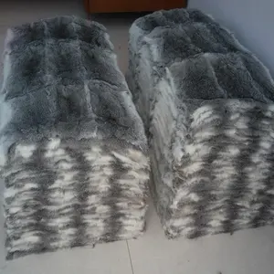 100% Real Dye Rabbit Plate / Black Rabbit Fur Skin Plate For garment