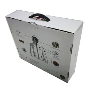 Free sample cardboard corrugated tuck top box with plastic handle