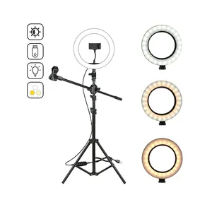Großhandel led licht clip f-Stand mikrofon clip 3200K-5600K Selfie Rin glicht für Webcast Live