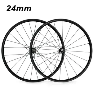 Roues tubulaires en carbone 700C de 24mm 23mm de largeur 3K, roues de vélo de route, de course, de randonnée, mat brillant