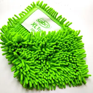 汽车清洗抛光用手套绿色超细纤维雪尼尔洗车布