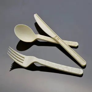 바이오 칼 세트 레스토랑 일회용 스푼 포크 나이프 칼 세트 flatware