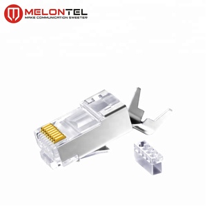 MT-5054 זהב מצופה מתכת מגן <span class=keywords><strong>RJ45</strong></span> 8P8C Cat6A Cat7 רשת FTP תקע מחבר