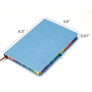 Custom Classic <span class=keywords><strong>papelería</strong></span> cuaderno de tapa dura revista pu escritura Notebook 200 páginas con papel de colores borde - Product Image 3