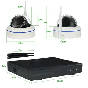 XONZ Surveillance Kamera IP CCTV Alarm Sistem dengan Wifi NVR Kit