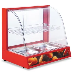 Neues Modell schönes und sicheres Design Edelstahl glas beheizte wärmende Bäckerei Display Vitrine