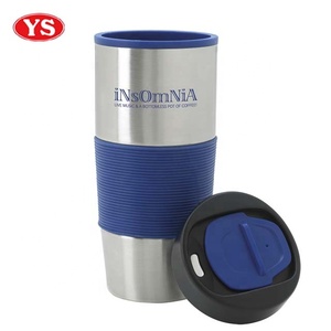 Bicchiere da viaggio termico <span class=keywords><strong>in</strong></span> <span class=keywords><strong>acciaio</strong></span> inossidabile isolato per uso alimentare da 16 once con involucro <span class=keywords><strong>in</strong></span> silicone - Product Image 4