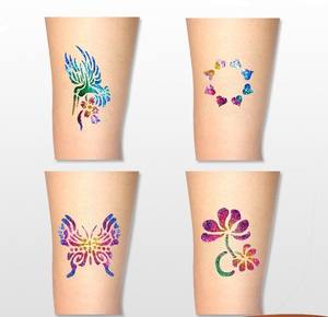 <span class=keywords><strong>Farfalla</strong></span> riutilizzabile Shimmer temporaneo Glitter tatuaggio adesivo stencil PVC tatuaggi temporanei per le donne - Product Image 4