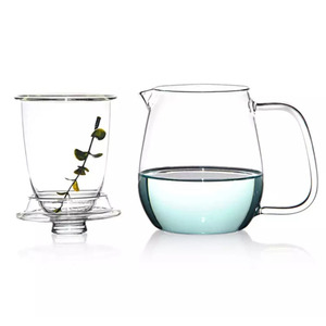 Juego de tazas de té sueltas, sistema de elaboración de hojas de té, tazas de vidrio gruesas con Infusor de té, cesta y tapa para uso en la oficina, 2022 - Product Image 4