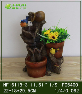 Statue de pots d'oiseaux en résine, <span class=keywords><strong>fontaine</strong></span> de cascade d'<span class=keywords><strong>eau</strong></span> intérieure, livraison gratuite - Product Image 6