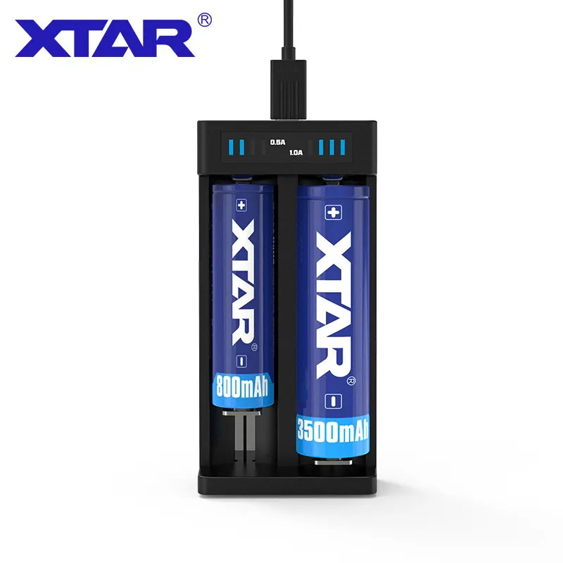 Promosyon XTAR MC2 artı 2 yuvaları 1amp 3.7v li-ion pil USB taşınabilir şarj cihazı