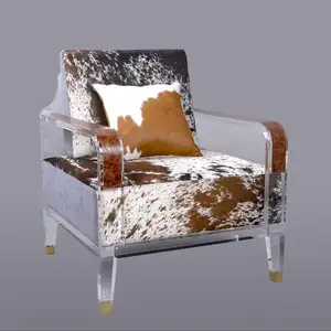 Aantrekkelijke Acryl Modern design Woonkamer Salon Kruk Meubels Ontwerp Acryl Sofa set enkele sofa