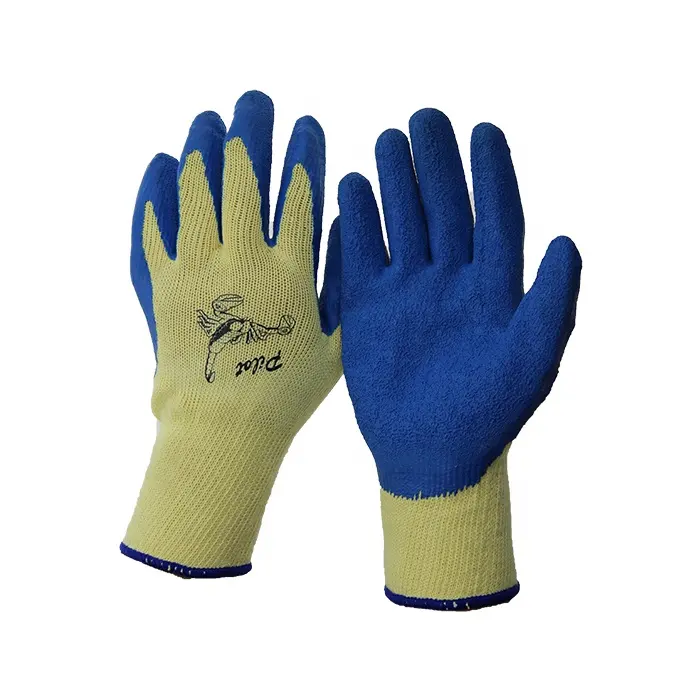 10 gauge polyester/cotton knitted latex coated crinkle work gloves