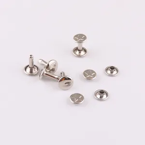 Customized Metal Round Head Double Cap Rivets For Bag Leather Fastener