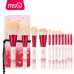 MSQ PINK LADES 12 Cái Tóc Phong Phú Mượt Mà Cảm Ứng Đường Viền Nền Tảng Lông Mày Pha Trộn Bộ Cọ Trang Điểm Chất Lượng Cao