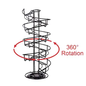 Rak Penyimpanan Telur Kawat Logam Desain Spiral, Modern