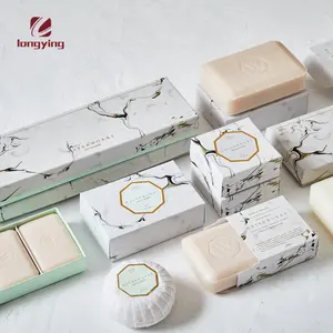 China logotipo personalizado de moda de lujo caja de cartón con jabón hecho a mano velas para textura de mármol de embalaje de caja de regalo