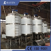Réservoir de mélange en acier inoxydable Veste Réservoir de chauffage électrique Agitateur Mélangeur Boisson Jus Réservoir de mélange avec agitateur
